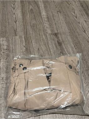 Via Spiga Beige Double-Breasted Trench Coat